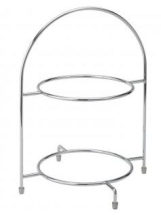 UTOPIA CHROME PLATED 2-TIER CAKE PLATE STAND 12.5inch