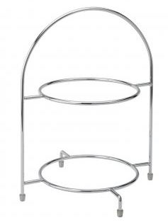 UTOPIA CHROME PLATED 2-TIER CAKE PLATE STAND 12.5Inch