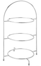 UTOPIA CHROME PLATED 3-TIER CAKE PLATE STAND 17inch