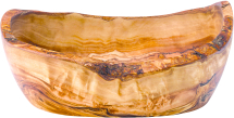 UTOPIA OLIVE WOOD RUSTIC OVAL BOWL 7.7X5.3inch+/-