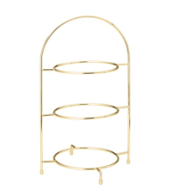 UTOPIA GOLD 3 TIER CAKE PLATE STAND 16.5inch (42CM)