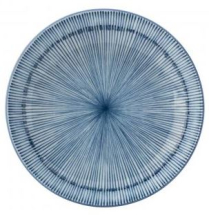 UTOPIA VITRIFIED PORCELAIN URCHIN BLUE COUPE PLATE 8.9inch