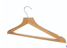 ASLOTEL NATURAL WOODEN HANGER WITH CONVENTIONAL HOOK