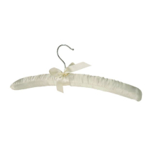 ASLOTEL WHITE SATIN PADDED HANGER WITH CONVENTIONAL HOOK
