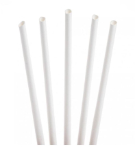 WHITE SMOOTHIE PAPER STRAW 10MM X 200MM 4PLY