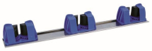 WALL BRACKET/TIDY FOR BROOMS WITH 3 CLIPS BLUE