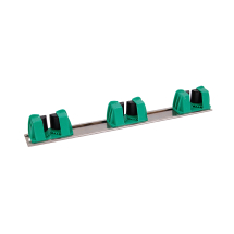 GREEN WALL TIDY/BRACKET WITH 3 CLIPS FOR BROOMS