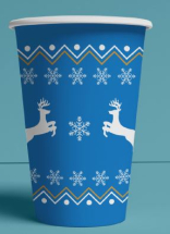 CHRISTMAS 16OZ SMOOTH DOUBLE WALL CUP BLUE X500