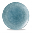 CHURCHILL SUPER VITRIFIED STUDIO PRINTS RAKU TOPAZ BLUE COUPE PLATE 11.3"