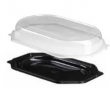 LARGE BLACK PLATTER CLEAR LID 460x300x63MM 13347 ANSON