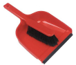 DUSTPAN & BRUSH STIFF RED