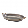 GENWARE VINTAGE STEEL OVAL DISH 30 X 21CM