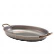 GENWARE VINTAGE STEEL OVAL DISH 34 X 23CM
