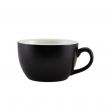 GENWARE PORCELAIN MATT BLACK BOWL SHAPED CUP 25CL/8.75OZ X6