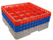 25 COMPARTMENT GLASS RACK WITH 3 EXTENDERS