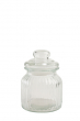 SMALL RIBBED GLASS JAR (600ML) D113x H150 13001