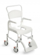 CLEAN HEIGHT ADJUSTABLE SHOWER COMMODE WHITE LOCKABLE CASTORS