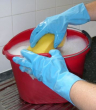 SINGLE PAIR OF BLUE HOUSEHOLD GLOVES SMALL