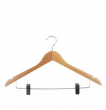 ASLOTEL NATURAL WOODEN HANGER WITH SKIRT CLIP