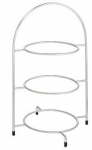 UTOPIA CHROME PLATED 3-TIER CAKE PLATE STAND 16.5"