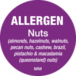 DAYMARK ALLERGEN NUTS LABEL 25MM CIRCULAR