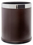 ASLOTEL VINYL 9LITRE WASTE BIN BROWN LEATHER EFFECT E007748