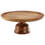 GENWARE ACACIA WOOD ROUND CAKE STAND 13"