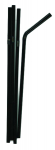 BLACK BIODEGRADABLE FLEX STRAW 6MM BORE, 8" LENGTH