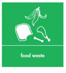 RECYCLING STICKER GREEN FOOD 10X9.5CM