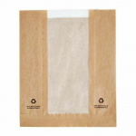 BROWN KRAFT/GLASSINE BAG COMPOSTABLE 22X26.7CM X1000