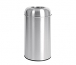 BOLERO STAINLESS STEEL OPEN LID BULLET BIN SILVER 40LTR