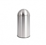 BOLERO STAINLESS STEEL PUSH TOP BULLET BIN SILVER 40LTR