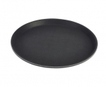NON-SLIP ROUND TRAY 11" BLACK FIBREGLASS