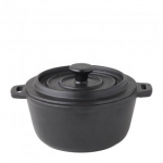 CAST IRON BLACK ROUND CASSEROL 5.5" 20OZ X6 MH0013