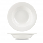 CHURCHILL ALCHEMY FINE CHINA WHITE RIMMED SOUP BOWL 6.9OZ