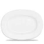 CHURCHILL ALCHEMY FINE CHINA WHITE OVAL RIMMED DISH 13"