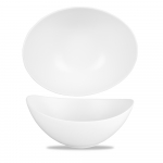 CHURCHILL ALCHEMY FINE CHINA WHITE MOONSTONE OVAL BOWL 39.6OZ