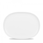 CHURCHILL ALCHEMY FINE CHINA WHITE MOONSTONE OVAL PLATE 11.3X8.5"