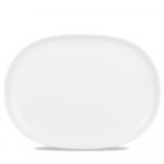CHURCHILL ALCHEMY FINE CHINA WHITE MOONSTONE OVAL PLATE 14X10.4"