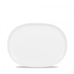 CHURCHILL ALCHEMY FINE CHINA WHITE MOONSTONE OVAL PLATE 8.9X6.6"