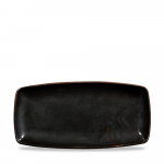 CHURCHILL SUPER VITRIFIED BLACK X SQUARED+ OBLONG PLATE 11.6X5.5"
