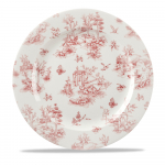 CHURCHILL SUPER VITRIFIED VINTAGE PRINTS CRANBERRY TOILE PLATE 12"