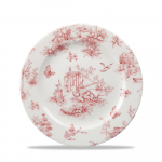 CHURCHILL SUPER VITRIFIED VINTAGE PRINTS CRANBERRY TOILE PLATE 8.3"