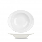 CHURCHILL SUPER VITRIFIED WHITE ORBIT OVAL SOUP BOWL 14.1OZ