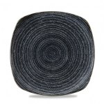 CHURCHILL SUPER VITRIFIED STUDIO PRINTS CHARCOAL BLACK SQUARE PLATE 8.5"