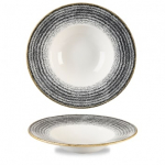 CHURCHILL SUPER VITRIFIED STUDIO PRINTS CHARCOAL BLACK WIDE RIM BOWL 16.5OZ