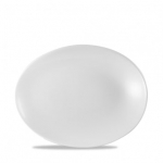 CHURCHILL SUPER VITRIFIED WHITE ORB OVAL PLATE 11.4X9"