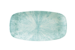 CHURCHILL SUPER VITRIFIED STUDIO PRINTS STONE AQUAMARINE OBLONG PLATE 14X7.4"