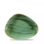 CHURCHILL SUPER VITRIFIED STONECAST SAMPHIRE GREEN TRIANGULAR PLATE 10.4X8"