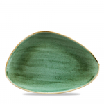 CHURCHILL SUPER VITRIFIED STONECAST SAMPHIRE GREEN TRIANGULAR PLATE 12X8"